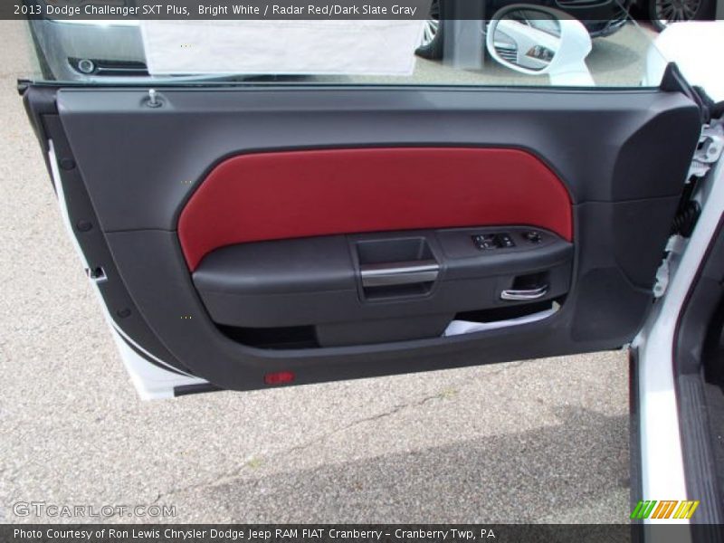 Bright White / Radar Red/Dark Slate Gray 2013 Dodge Challenger SXT Plus