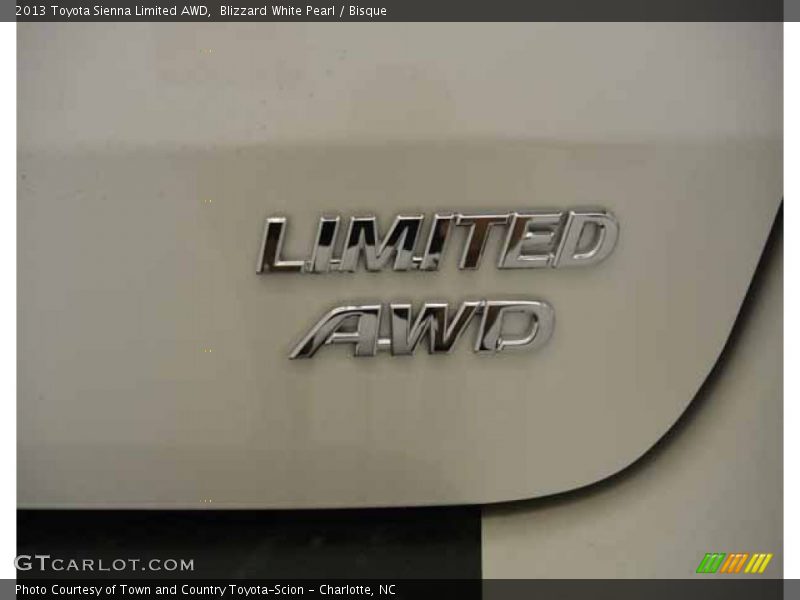 Blizzard White Pearl / Bisque 2013 Toyota Sienna Limited AWD
