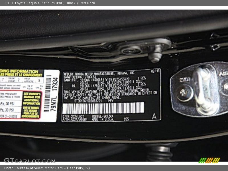 Black / Red Rock 2013 Toyota Sequoia Platinum 4WD