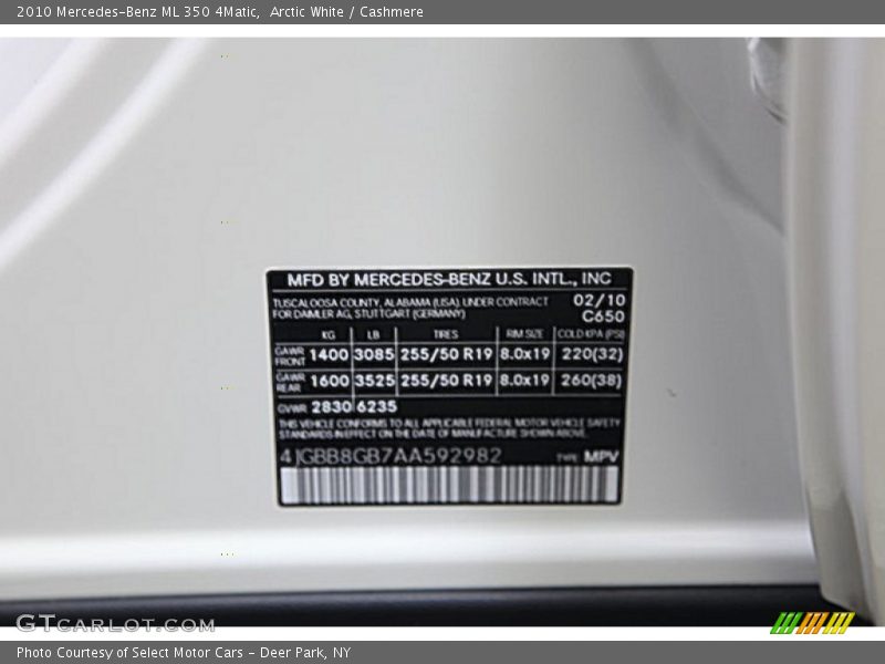 Arctic White / Cashmere 2010 Mercedes-Benz ML 350 4Matic