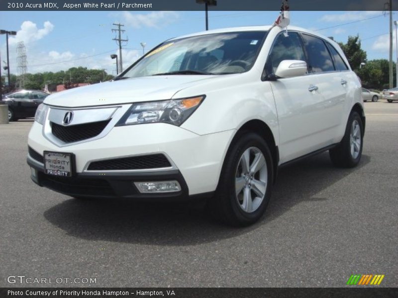 Aspen White Pearl / Parchment 2010 Acura MDX