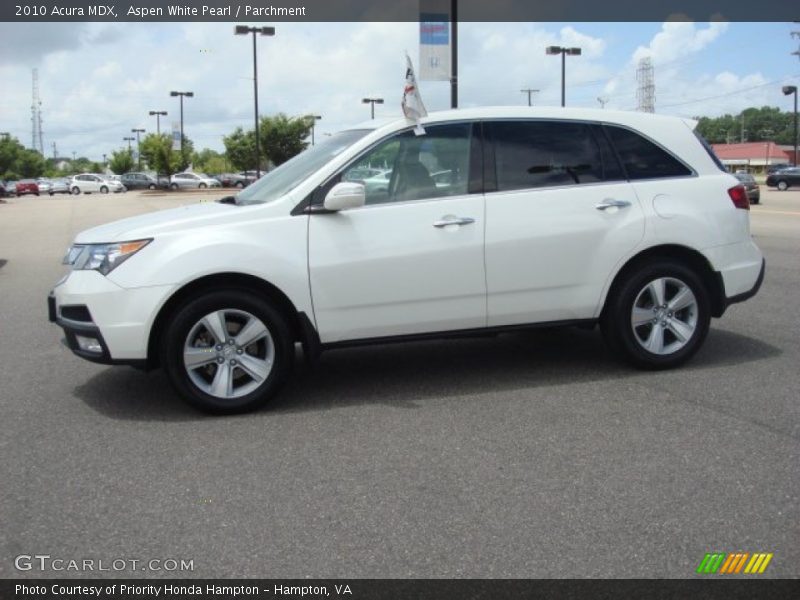 Aspen White Pearl / Parchment 2010 Acura MDX
