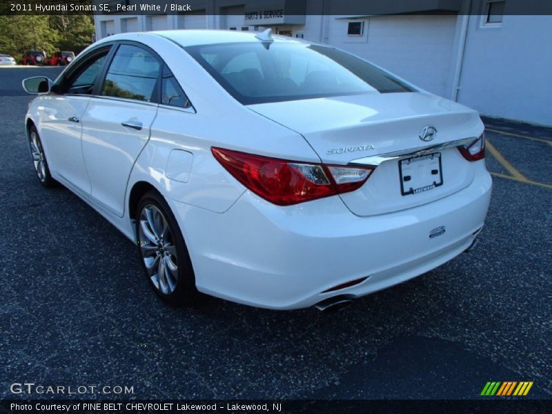 Pearl White / Black 2011 Hyundai Sonata SE