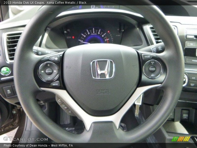 Kona Coffee Metallic / Black 2013 Honda Civic LX Coupe