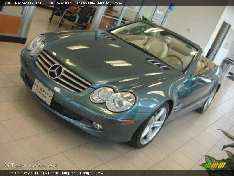 Aegean Blue Metallic / Stone 2006 Mercedes-Benz SL 500 Roadster