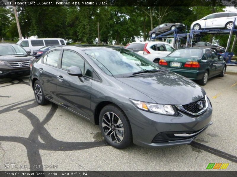 Polished Metal Metallic / Black 2013 Honda Civic EX Sedan