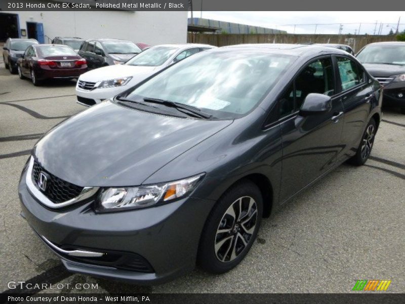 Polished Metal Metallic / Black 2013 Honda Civic EX Sedan