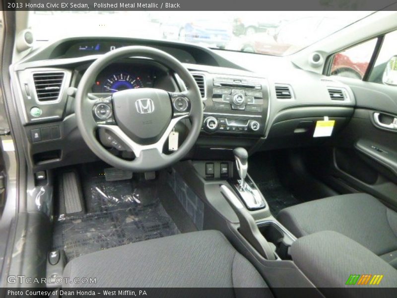 Polished Metal Metallic / Black 2013 Honda Civic EX Sedan