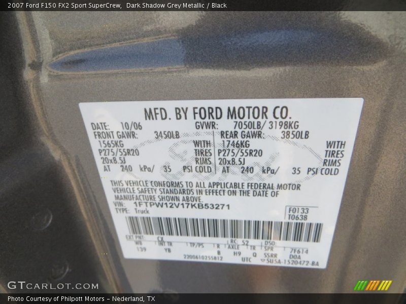 Dark Shadow Grey Metallic / Black 2007 Ford F150 FX2 Sport SuperCrew