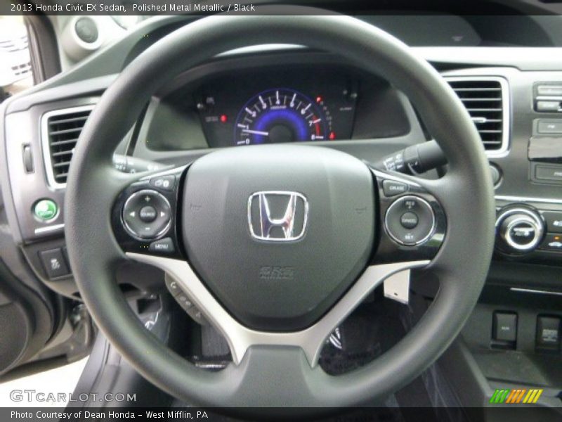 Polished Metal Metallic / Black 2013 Honda Civic EX Sedan