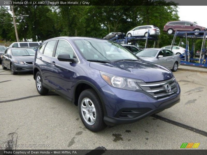 Twilight Blue Metallic / Gray 2013 Honda CR-V LX AWD