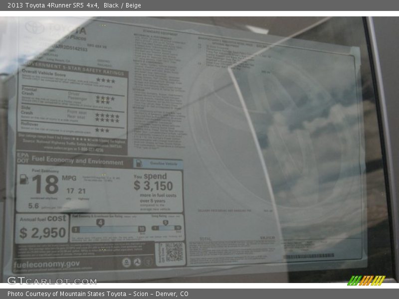 Black / Beige 2013 Toyota 4Runner SR5 4x4