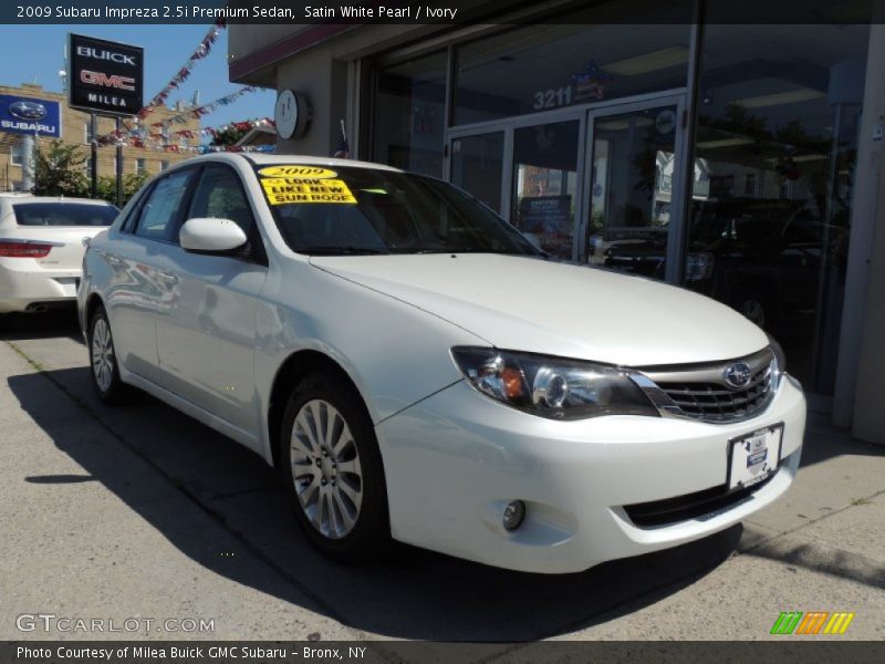 Satin White Pearl / Ivory 2009 Subaru Impreza 2.5i Premium Sedan