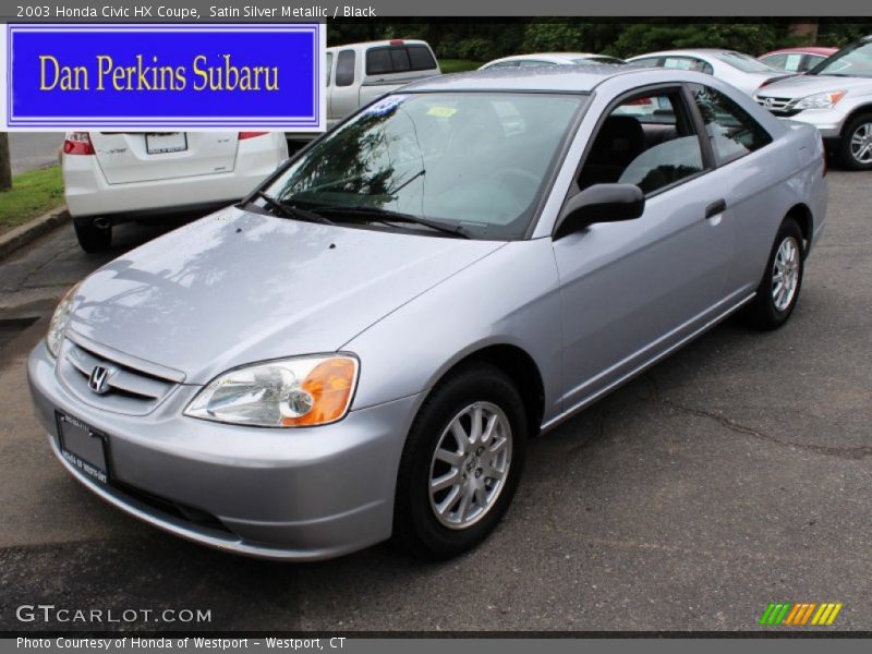 Satin Silver Metallic / Black 2003 Honda Civic HX Coupe