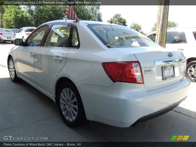 Satin White Pearl / Ivory 2009 Subaru Impreza 2.5i Premium Sedan