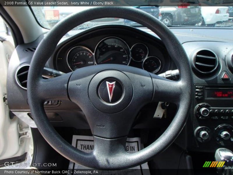 Ivory White / Ebony Black 2008 Pontiac G6 Value Leader Sedan