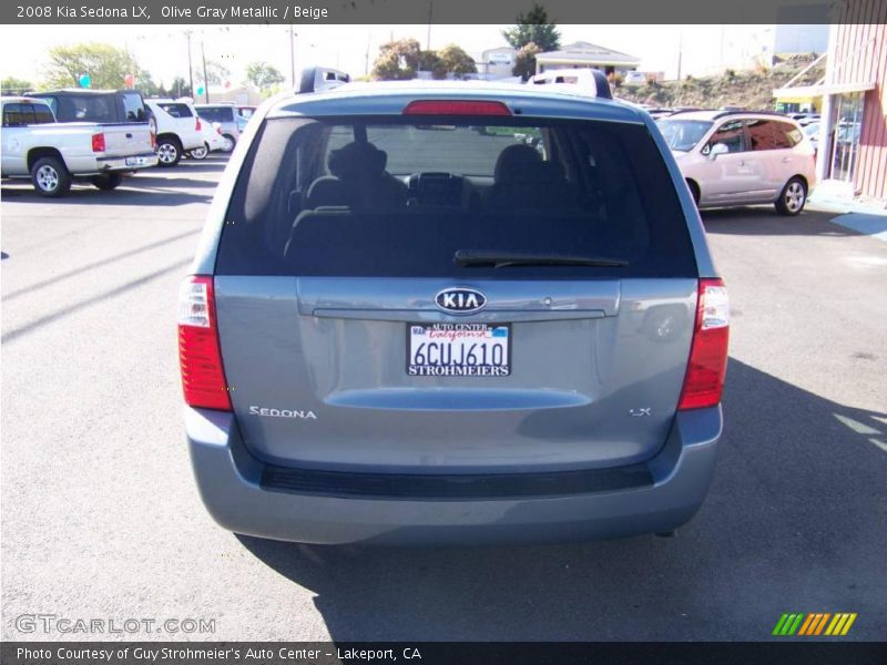 Olive Gray Metallic / Beige 2008 Kia Sedona LX
