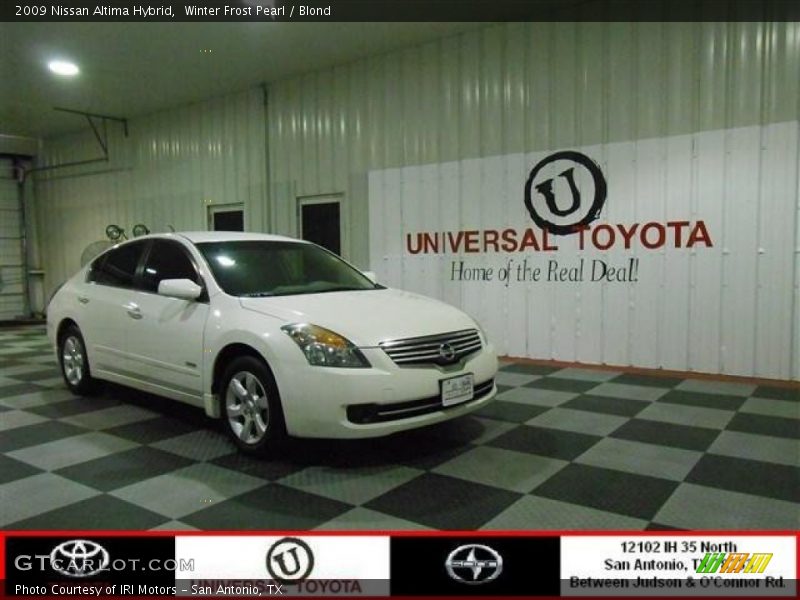 Winter Frost Pearl / Blond 2009 Nissan Altima Hybrid