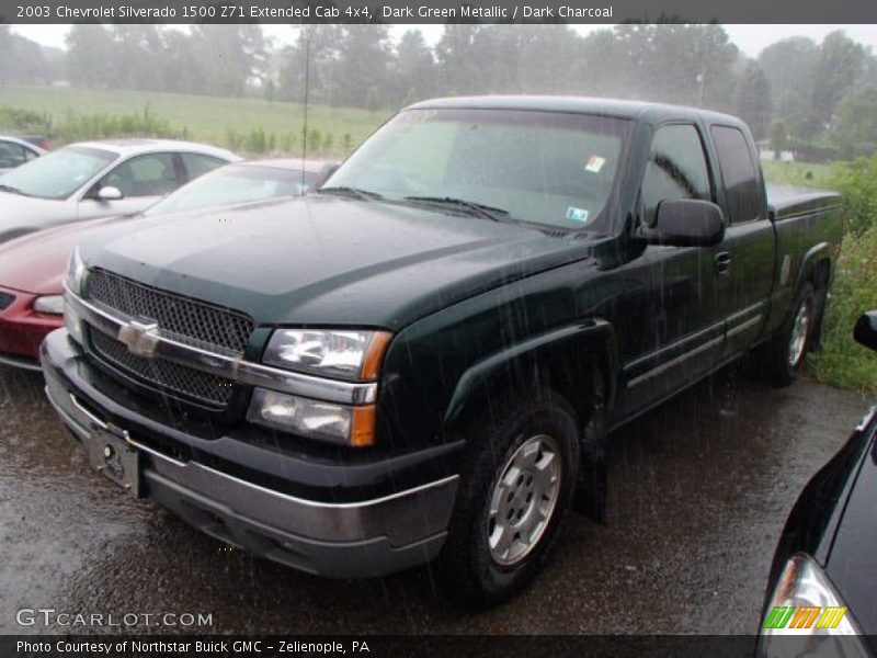 Dark Green Metallic / Dark Charcoal 2003 Chevrolet Silverado 1500 Z71 Extended Cab 4x4