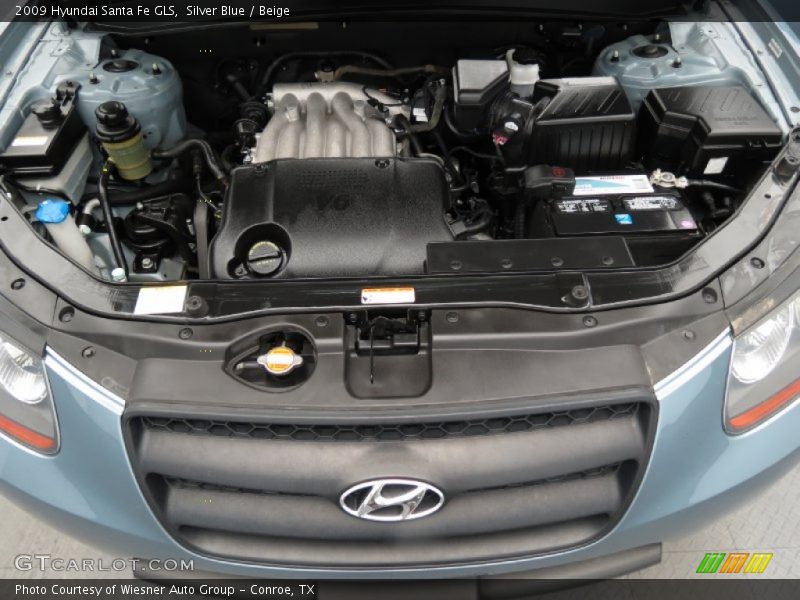 Silver Blue / Beige 2009 Hyundai Santa Fe GLS