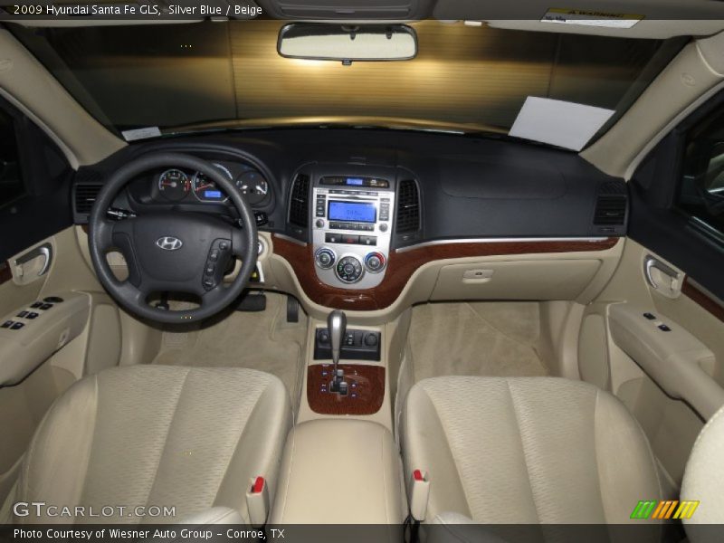 Silver Blue / Beige 2009 Hyundai Santa Fe GLS