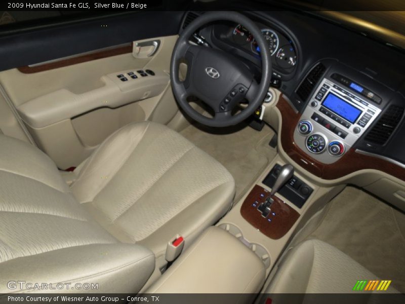Silver Blue / Beige 2009 Hyundai Santa Fe GLS