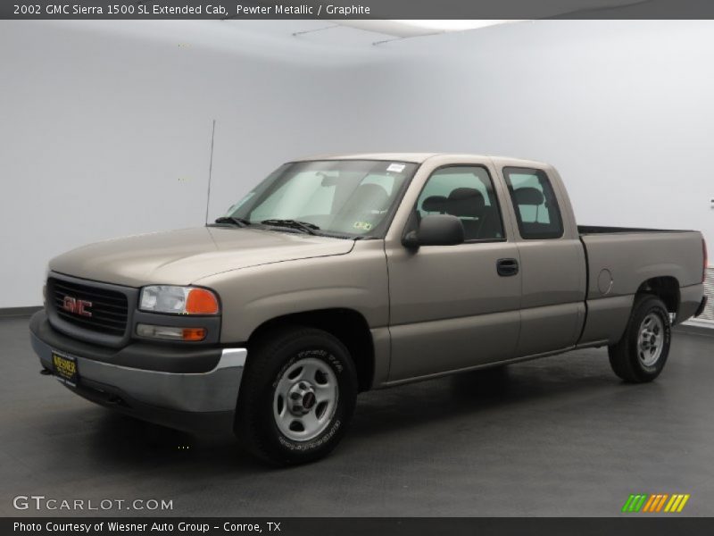 Pewter Metallic / Graphite 2002 GMC Sierra 1500 SL Extended Cab