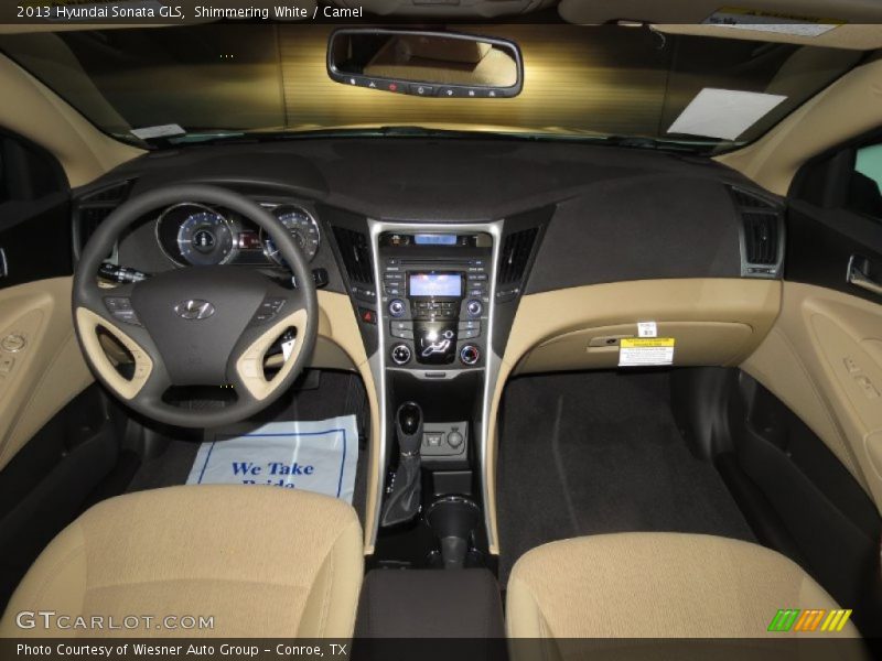 Shimmering White / Camel 2013 Hyundai Sonata GLS