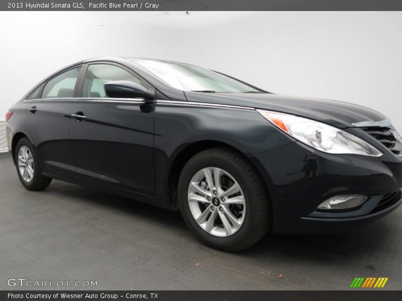 Pacific Blue Pearl / Gray 2013 Hyundai Sonata GLS