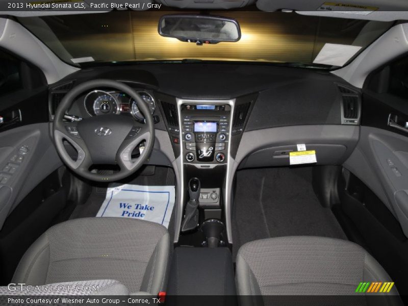 Pacific Blue Pearl / Gray 2013 Hyundai Sonata GLS