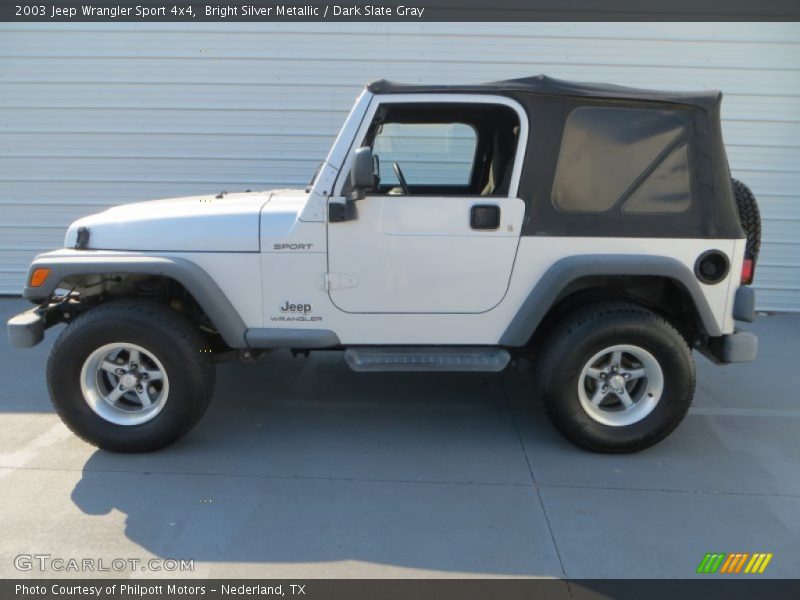 Bright Silver Metallic / Dark Slate Gray 2003 Jeep Wrangler Sport 4x4