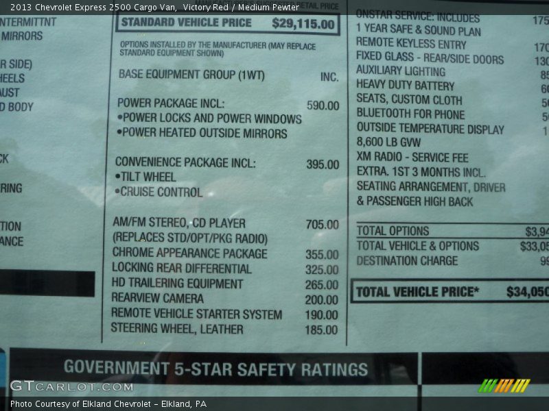 Victory Red / Medium Pewter 2013 Chevrolet Express 2500 Cargo Van