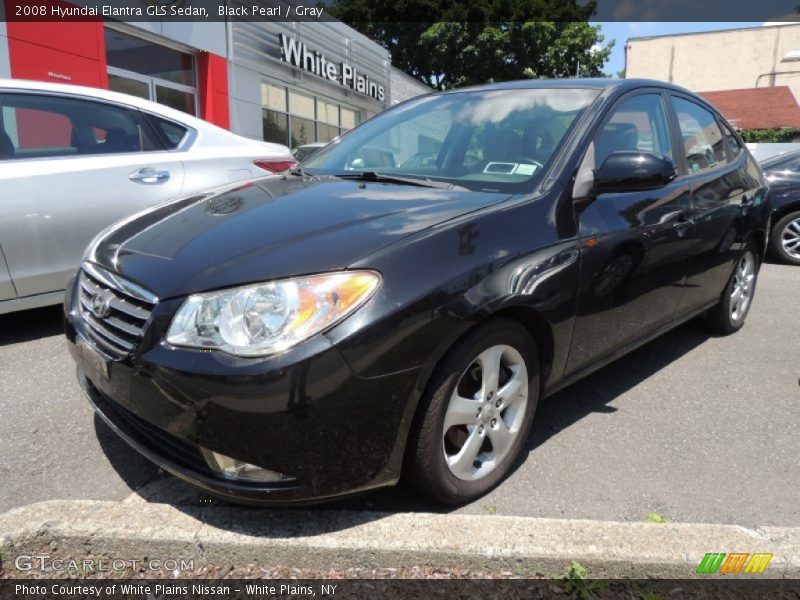 Black Pearl / Gray 2008 Hyundai Elantra GLS Sedan