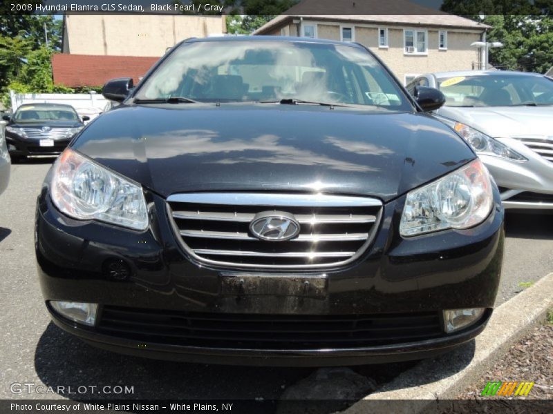Black Pearl / Gray 2008 Hyundai Elantra GLS Sedan