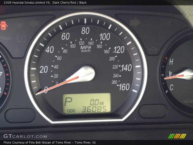 Dark Cherry Red / Black 2008 Hyundai Sonata Limited V6