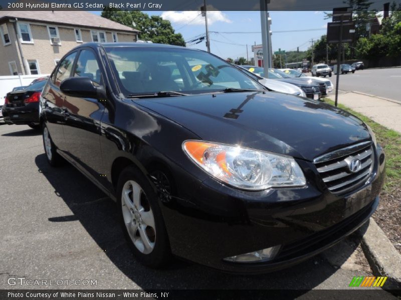 Black Pearl / Gray 2008 Hyundai Elantra GLS Sedan