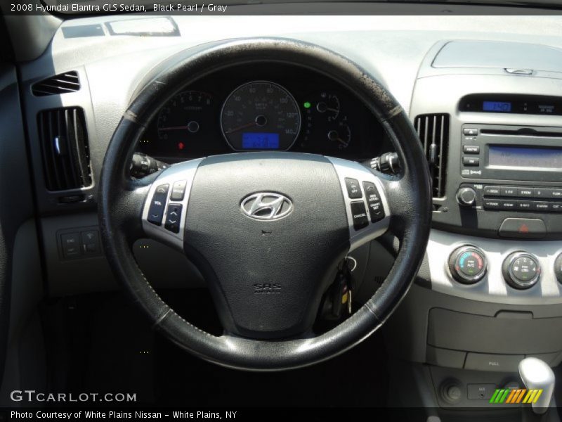 Black Pearl / Gray 2008 Hyundai Elantra GLS Sedan
