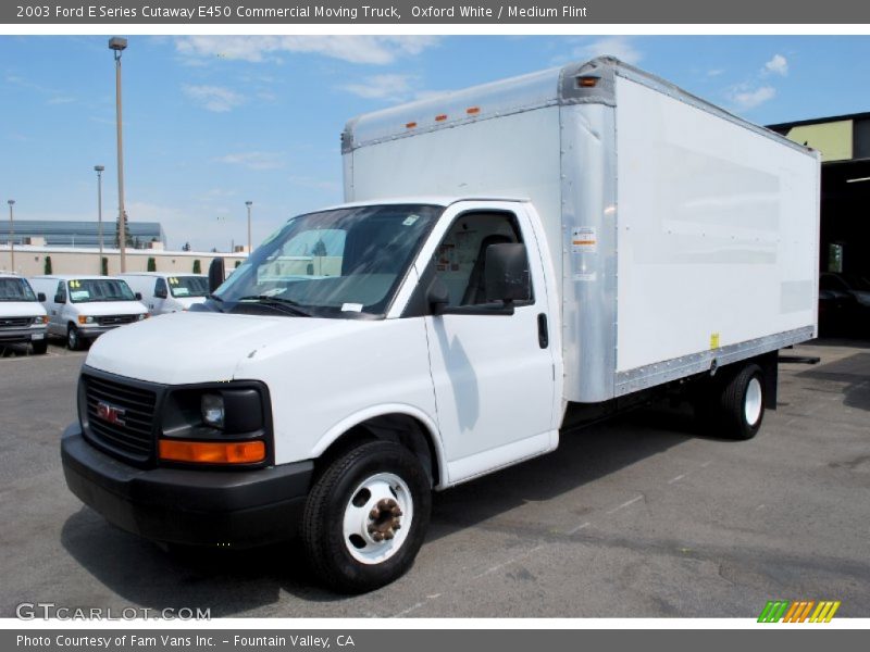Oxford White / Medium Flint 2003 Ford E Series Cutaway E450 Commercial Moving Truck