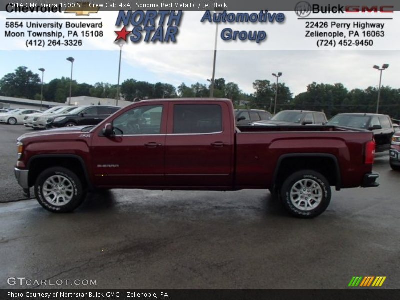 Sonoma Red Metallic / Jet Black 2014 GMC Sierra 1500 SLE Crew Cab 4x4