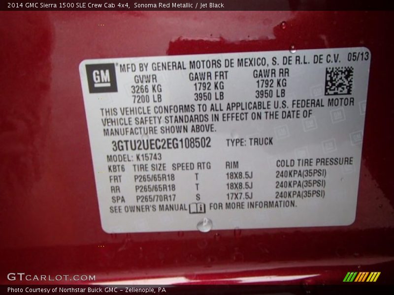 Sonoma Red Metallic / Jet Black 2014 GMC Sierra 1500 SLE Crew Cab 4x4