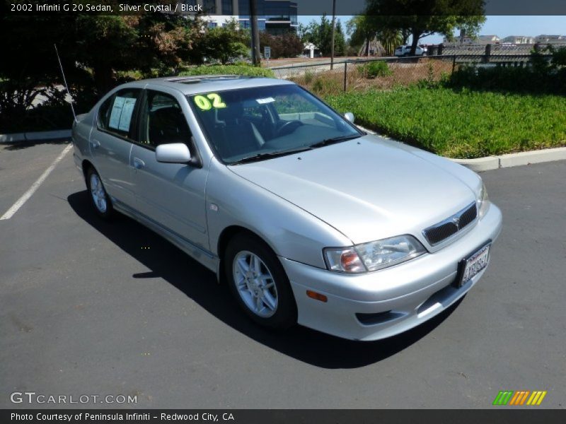 Silver Crystal / Black 2002 Infiniti G 20 Sedan