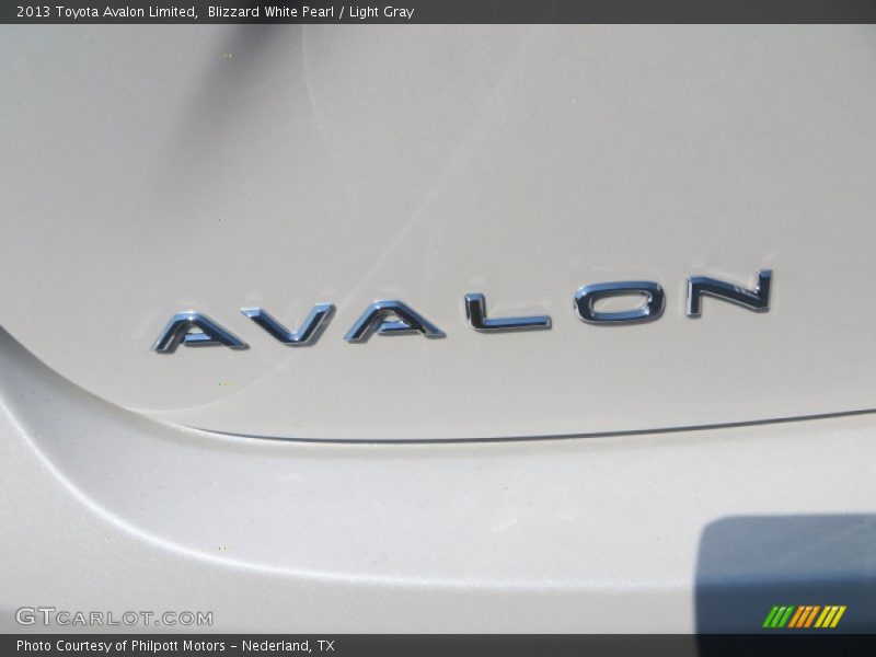 Blizzard White Pearl / Light Gray 2013 Toyota Avalon Limited