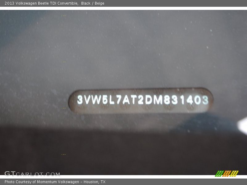 Black / Beige 2013 Volkswagen Beetle TDI Convertible