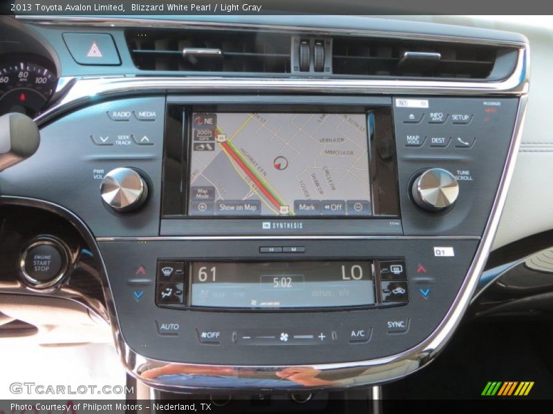 Blizzard White Pearl / Light Gray 2013 Toyota Avalon Limited