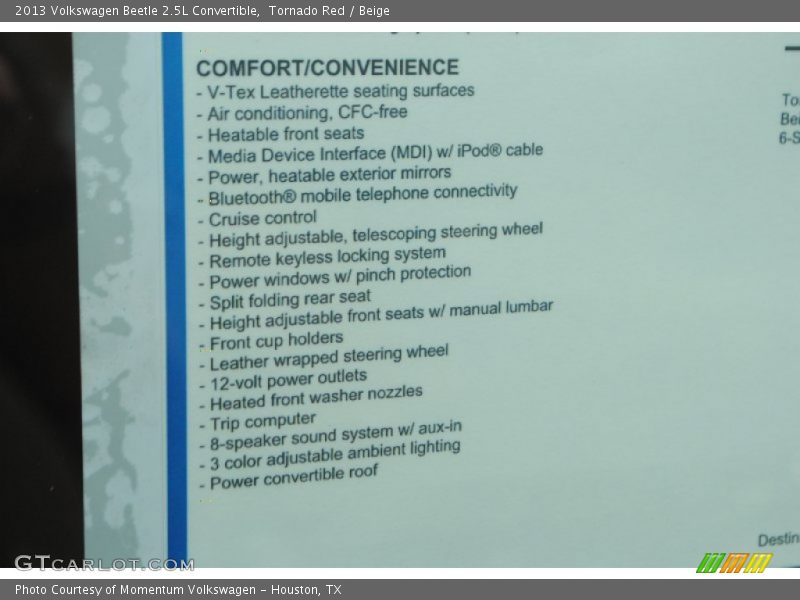 Tornado Red / Beige 2013 Volkswagen Beetle 2.5L Convertible