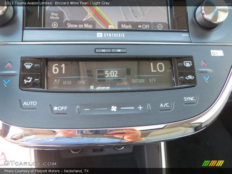 Blizzard White Pearl / Light Gray 2013 Toyota Avalon Limited