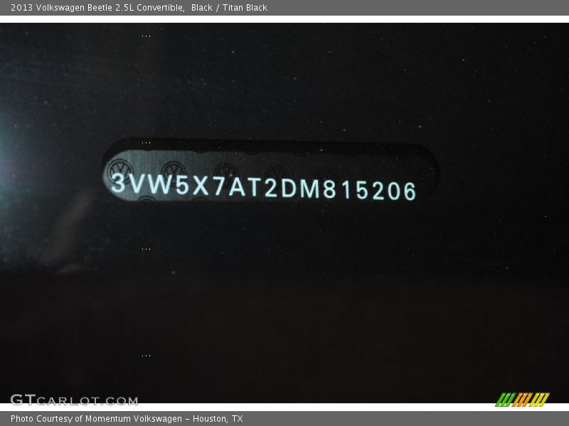 Black / Titan Black 2013 Volkswagen Beetle 2.5L Convertible