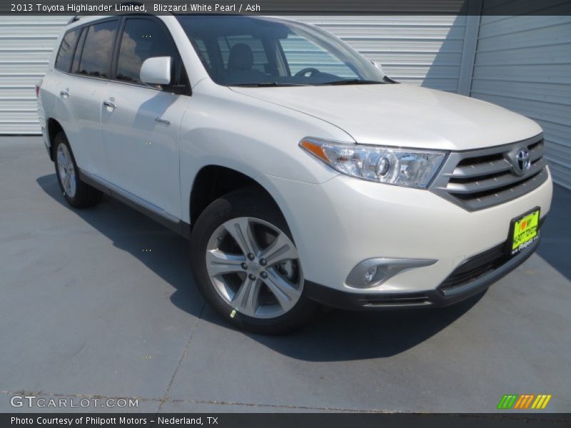 Blizzard White Pearl / Ash 2013 Toyota Highlander Limited
