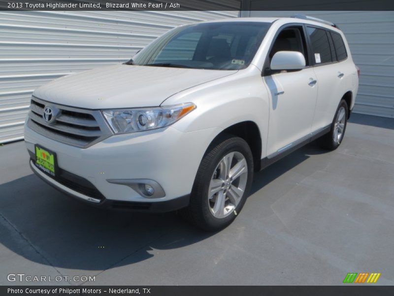 Blizzard White Pearl / Ash 2013 Toyota Highlander Limited