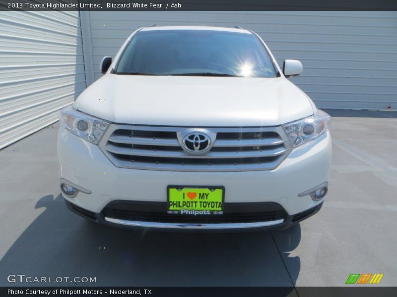 Blizzard White Pearl / Ash 2013 Toyota Highlander Limited